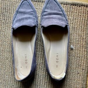 M. Gemi Gray Suede Pointed-Toe Flats